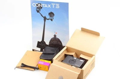 VIDEO! [TOP NEUWERTIG / Doppelte Zähne] Contax T3 schwarz 35 mm Point & Shoot Kamera JAPAN - Bild 1 von 4