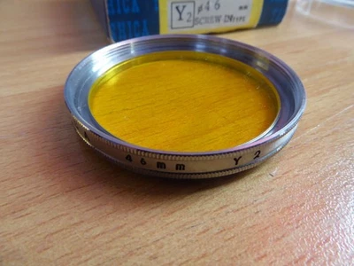 Yashica 46mm Yellow Y2  Black & White Filter   silver / chrome style vgc - Image 1 of 4