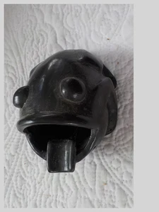 Vintage Black Mexican Pottery Frog Ashtray Oaxaca Lama 4" - Picture 1 of 3