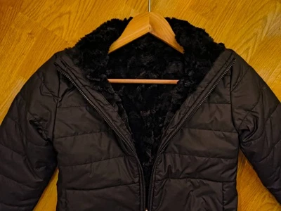 Niñas North Face Chaqueta Reversible 10/12 Aislante Repelente al Agua Negro Foto 1 de 4