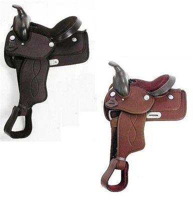 10 Inch Western Saddle - Child's - Krypton and Leather - Black or Brown - Image 1 of 3
