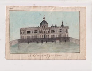 1830. Kohle. Aquarell. 2 Zeichnungen. Lyon. Hotel-Dieu. Gironde. St. André. 4 Fäden - Bild 1 von 2
