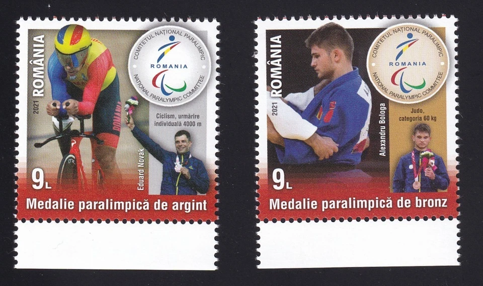 Rumania - MI 7919-7920 / 2021 Medallas Paralímpicas Conjunto de Dos, Sin Usar NH OG Foto 1 de 1
