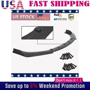 Car Carbon Fiber Look Front Bumper Lip Chin Spoiler Splitter For Ford Mustang 1F - Foto 1 di 10