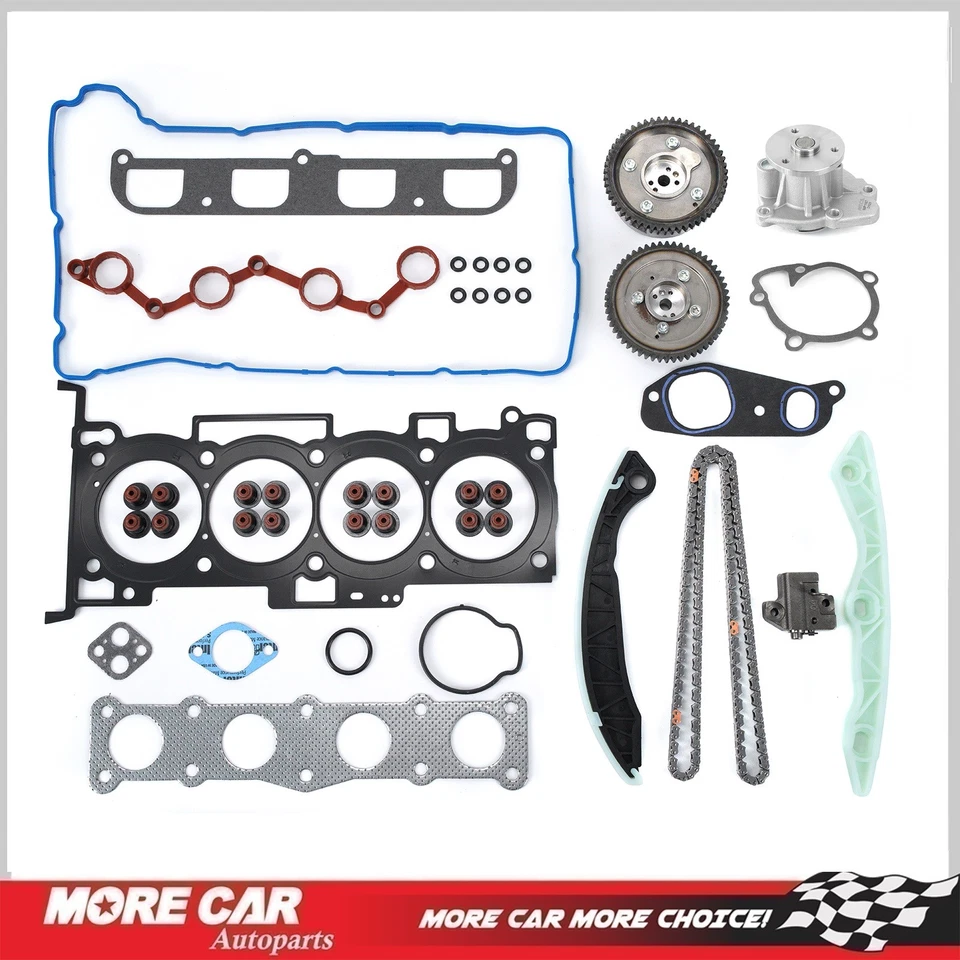 Head Gasket Set Timing Chain Kit VVT Water Pump for 2008 Kia Rondo 2.0L 2.4L  - Image 1 of 4