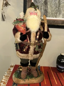 Brian Kidwell-Toymaker creation- 30” One of kind "Santa" w/ mink VTG ‘99 Signed - Picture 1 of 24