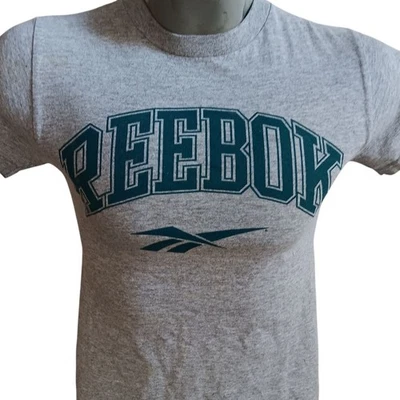 Camiseta Reebok Vintage Para Mujer PEQUEÑA Años 90 Gris Jaspeado Logo Spellout Foto 1 de 4