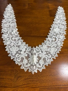 Cuello de encaje blanco vintage Battenburg adorno de cuello para mujer u hombre - Imagen 1 de 5