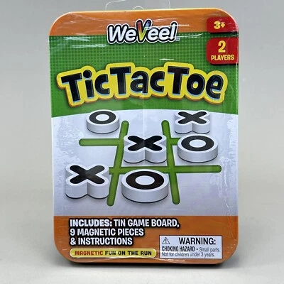 Magnetic TIC TAC TOE Travel Set Tin Game Board w/ 9 Magnetic Pieces - Brand New - Image 1 of 4