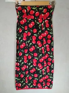 Collectif Skirt Retro Style Cherry High Waisted Pencil 50s Size 6 Wiggle Women - Picture 1 of 8