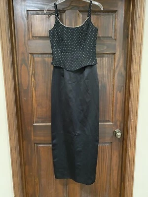 Jessica McClintock Gunne Sax 5 negro vestido de noche graduación vintage Foto 1 de 4