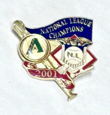 Vintage Arizona Diamondbacks Pin 2001  World Series Champions  Lapel Pin Bat - Image 1 of 2