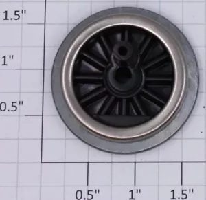 Lionel 249E-21 Ruota ad ingranaggi nera con cerchio in nichel con borchie eccentriche - Foto 1 di 2