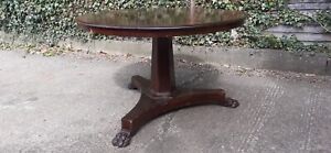 Georgian Mahogany Tilt Top Breakfast/dining Table With Carved Claw Feet