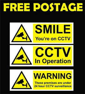 CCTV Warning Signage - - / - Foamex Signs or Vinyl Adhesive Stickers - Picture 1 of 9