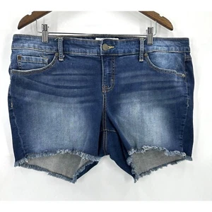 Torrid Denim Shorts Womens Raw Hem Cut-Off Blue Jean Cotton Blend Size 18 - Picture 1 of 11