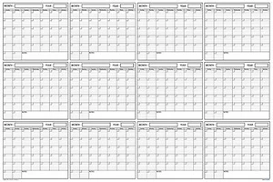 24x36 Erasable Blank Undated Annual Yearly Wall Calendar Home School Planner  - Picture 1 of 4