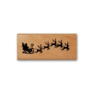 Sello de goma montado en trineo y reno de Santa vacaciones de Navidad #24 - Imagen 1 de 3