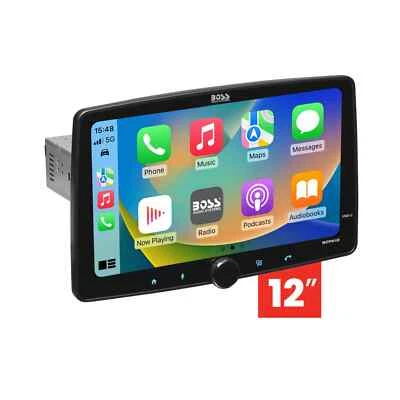New BOSS Audio Systems BCPA12 12” Car Stereo CarPlay Android No DVD Multicolor - Image 1 of 4