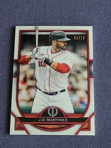 2021 Topps Tribute J.D. Martinez SSP Red Parallel #09/10 Boston Red Sox
