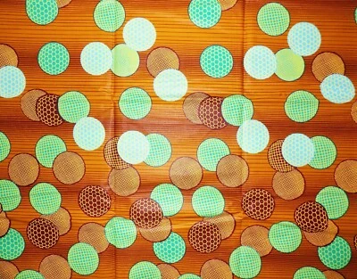 African Patterned Spheres Fabric 3 yards - Image 1 of 2