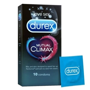 Durex Mutual Climax Condoms for Men & Women - 10 Count | Extra Dotted and Ribbe - Picture 1 of 6