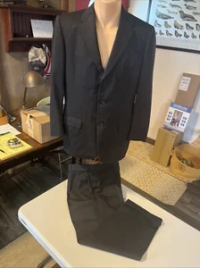 Unionmade 1950S Wool Bespoke 2-Piece Suit 3-Button Dk. Gray 38S Griffon Clothes - Picture 1 of 19