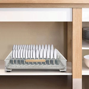Modern Pull Out Drawer&Bottom-Mounted Slide Out Storage Shelf Silver, White New - Picture 1 of 24