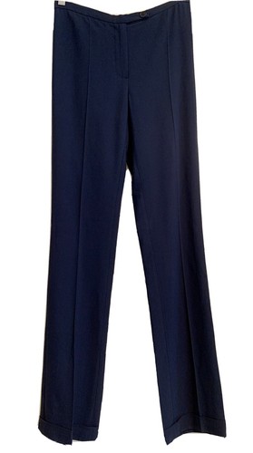Moschino pantaloni eleganti classici donna blu navy economici e chic taglia US 4 semplici