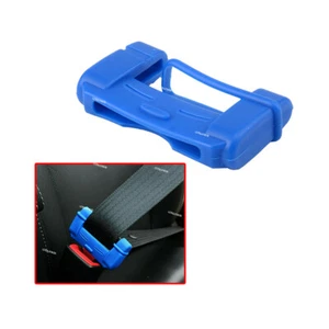 Car Safety Seat Belt Buckle Clip Blue Anti-Scratch Cover Silicone Accessories - Picture 1 of 6