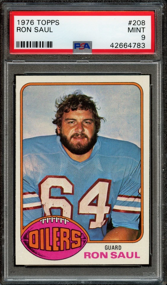 FB - 1976 Topps - #208 - Ron Saul - PSA 9 MINT - Image 1 of 2