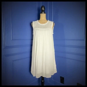 Tommy Bahama weißes ärmelloses Crinkle Kleid - Bild 1 von 14