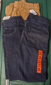 3 Pairs Boys Size 10 Pants, 1 Carhartt brown USED 2 children's place skinny NEW!