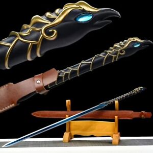 Wonderful KungFu Jian Alloy Handle Phoneix Sword Blue Manganese Steel Blade Hand