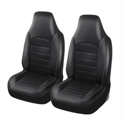 2 piezas fundas de asiento delanteras de coche de cuero sintético respaldo alto cojines protectores de cubo Foto 1 de 4