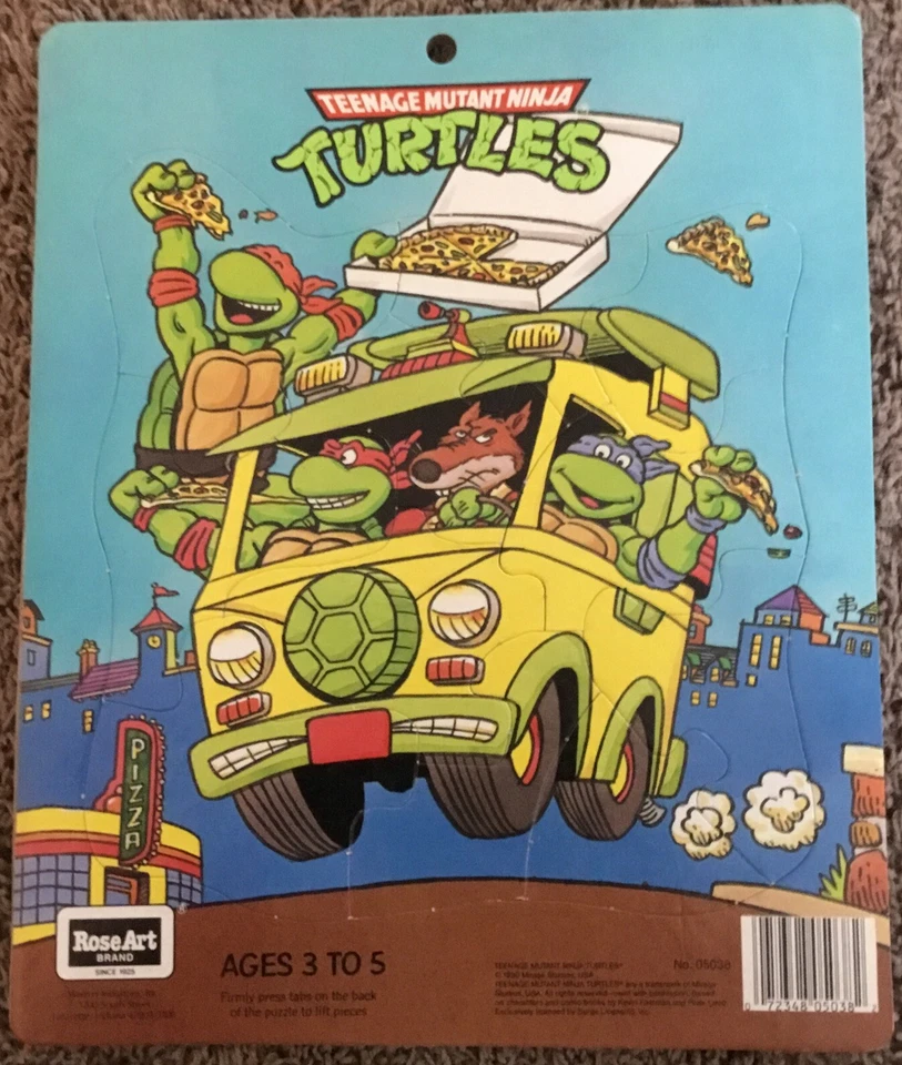 Ninja Pizza Teenage Mutant Ninja Turtles Child's Puzzle 1990 Rose Art Brand - Image 1 of 1