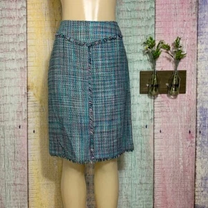 Falda Larga Profesional Doncaster Negocios Tweed Talla 10 Mujer’s Azul Seda Rayón - Imagen 1 de 5