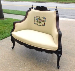 French Victorian Needle Point Corner Chair 19th Century - Picture 1 of 12