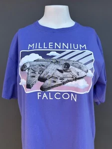 Camiseta De Colección Star Wars Talla Grande Halcón Milenario Púrpura Camiseta Manga Corta Crew - Imagen 1 de 11