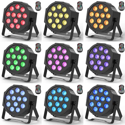 12 LED RGBW Stage Light Rechargeable Par Light DMX Disco Show Party Club - Image 1 of 4