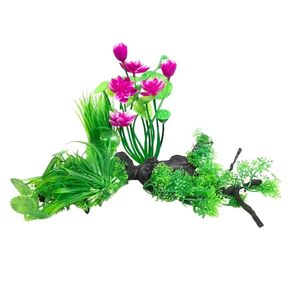 Aquarium Artificial Lotus Grass Plant Fish Tank Decoration - image 1 of 1