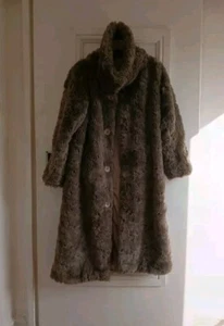 myrine and me Long Taupe Faux Fur Teddy Coat Sz 8-10 - Picture 1 of 12