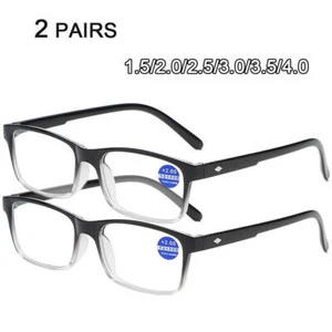 2 pares de gafas de lectura degradadas con bloqueo de luz azul para hombre y mujer lector +1,0 ~ 4,0 - Imagen 1 de 11
