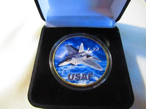 U S AIR FORCE F-22 RAPTOR Challenge Coin w/ Presentation Box - Picture 1 of 12