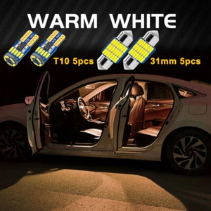 10x LED Interior Lights Kit Warm White Map Dome License Plate Bulbs T10 31mm - Foto 1 di 6