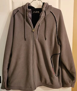 Men's Under Armour Gray Fleece Hoodie Jacket Sherpa Lined Full Zip Size 2XL - Picture 1 of 15