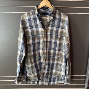 Hemd Tommy Hilfiger Gr. S Langarm Kariert Oberteil Herren Premium Linen - Picture 1 of 4