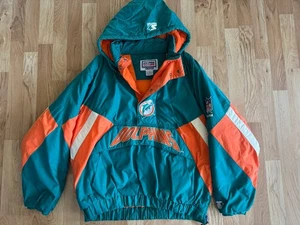 Giacca Vintage Starter NFL Miami Dolphins ProLine con Cappuccio Uomo Taglia XL EUC - Foto 1 di 6