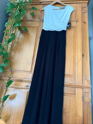 Lauren Ralph Lauren широкие ноги комбинезон Surplice лиф размер 4 новый с Ярлыками - Изображение 1 из 4