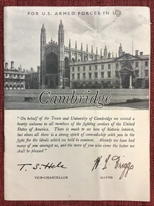 1944 WWII Cambridge For U.S. Armed Forces In U.K. Booklet Guide Soldier Britain - Picture 1 of 13